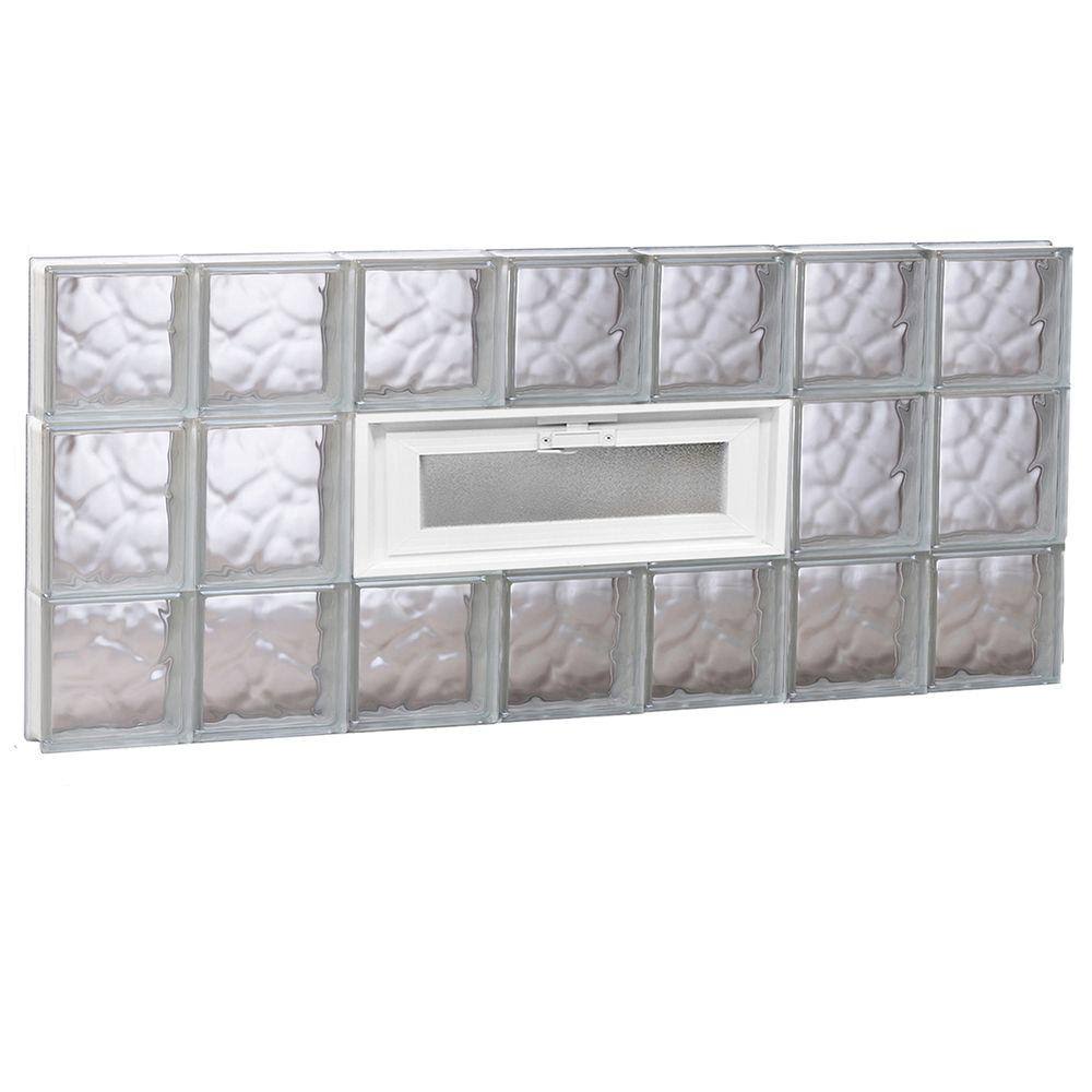 Wavy Pattern Frameless Replacement Glass Block Window 42-in x 20-in I421225