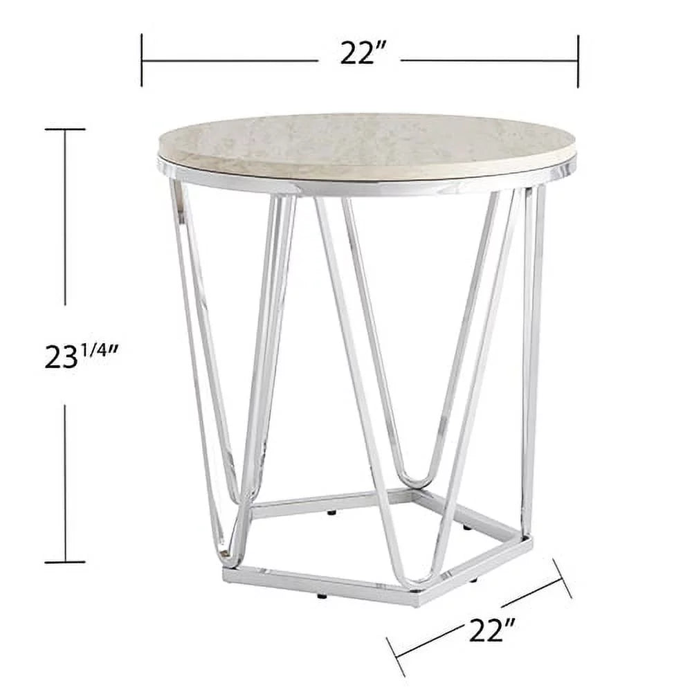 Faux Stone Round Side Table U17182