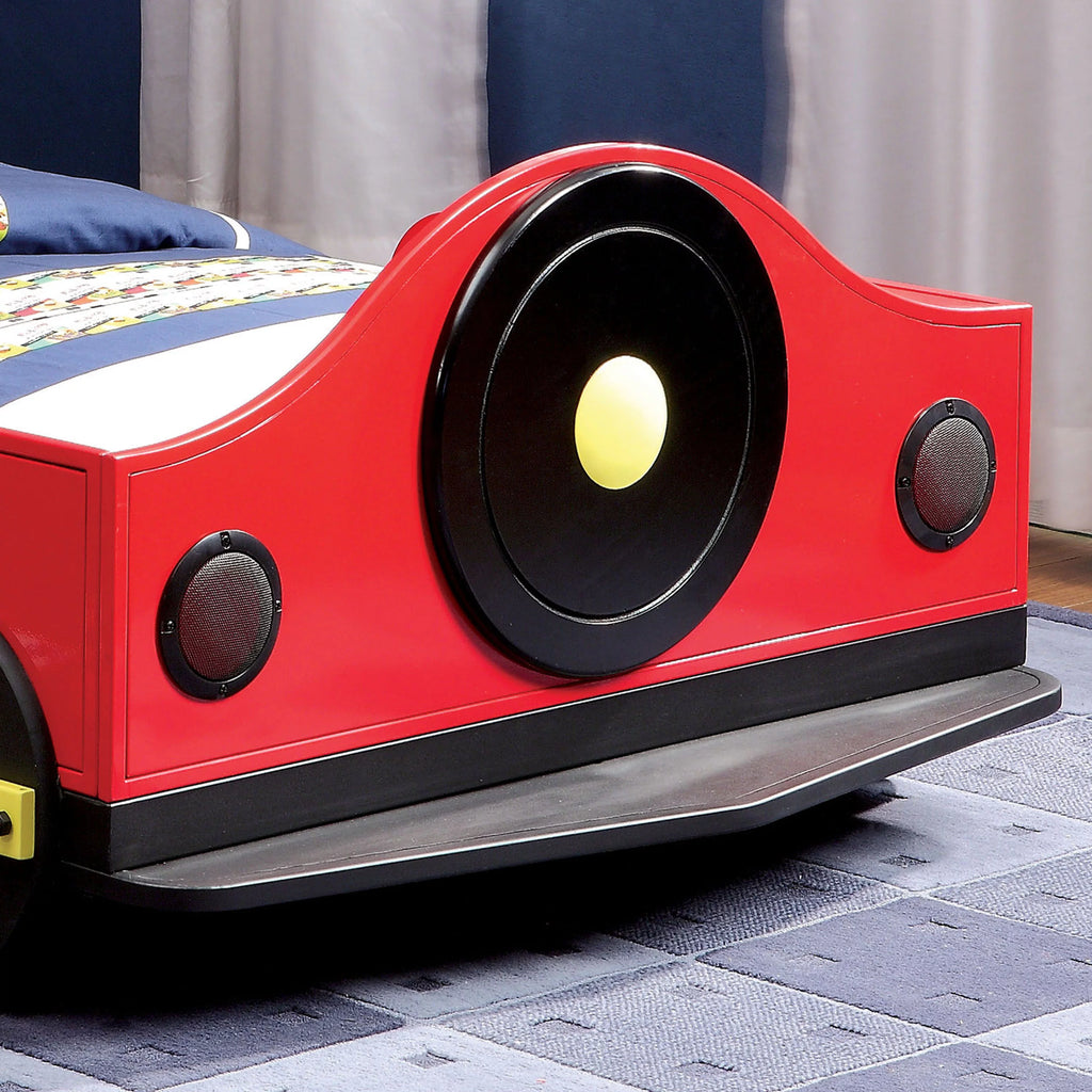 Twin Red and Black Panel Bed R8465