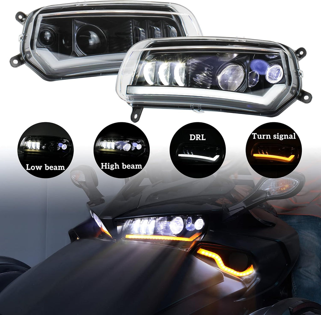 LED Headlight Assembly with DRL Turn Signal Lights (2PCS) H56374