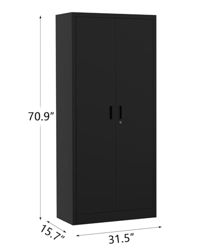 Metal Storage Cabinet with Lock, 4 Adjustable Shelves K4472