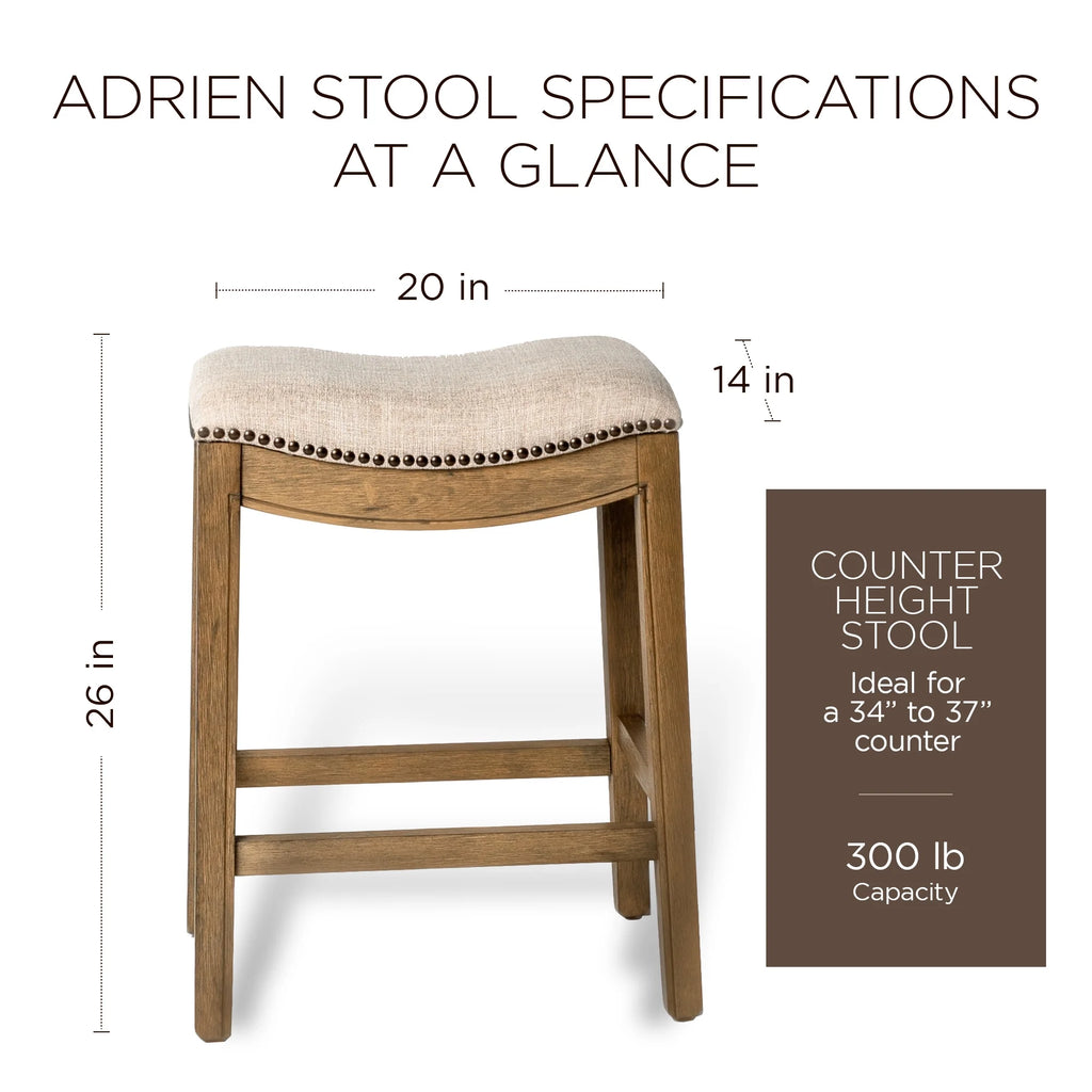 30" Bar Height Stool with Cream Fabric A974