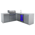 Deluxe Island Grill with 90 Degree Corner and Beverage Center U9863