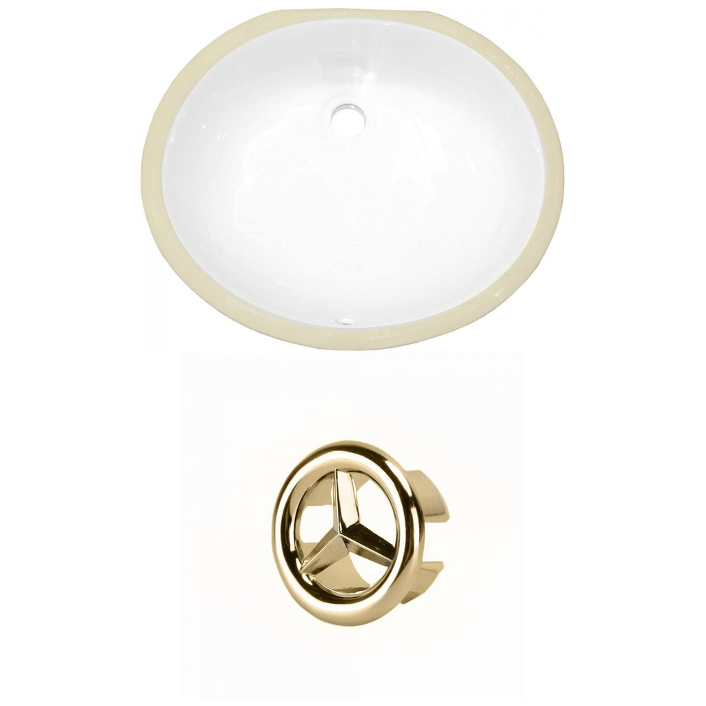 White Oval Undermount Sink Set A946