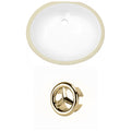White Oval Undermount Sink Set A946