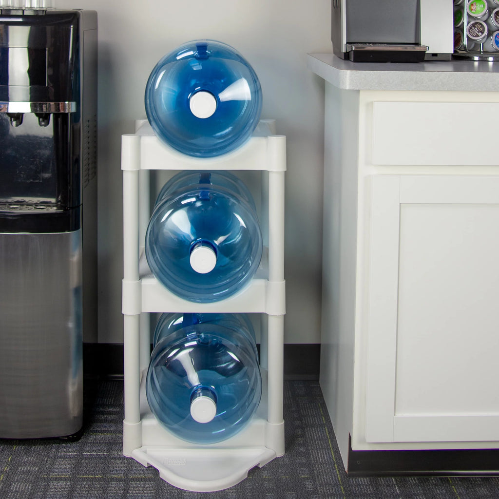 3-Tier White Plastic Storage System with Floor Protector J809417