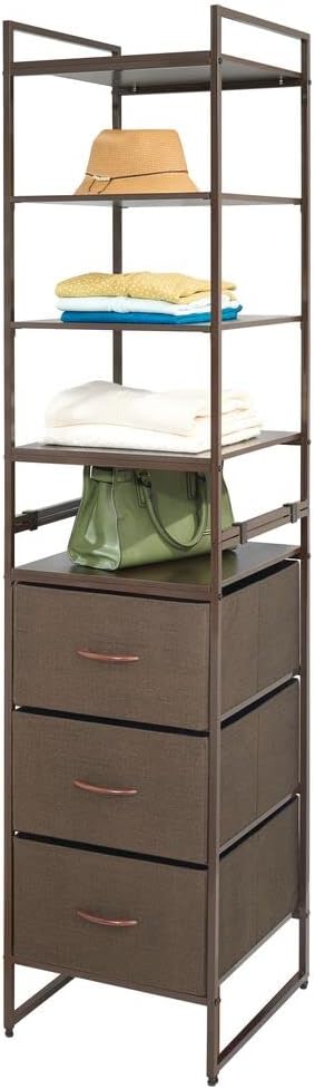 Modular Closet Organizer System with 3 Drawers 5 Shelves E213