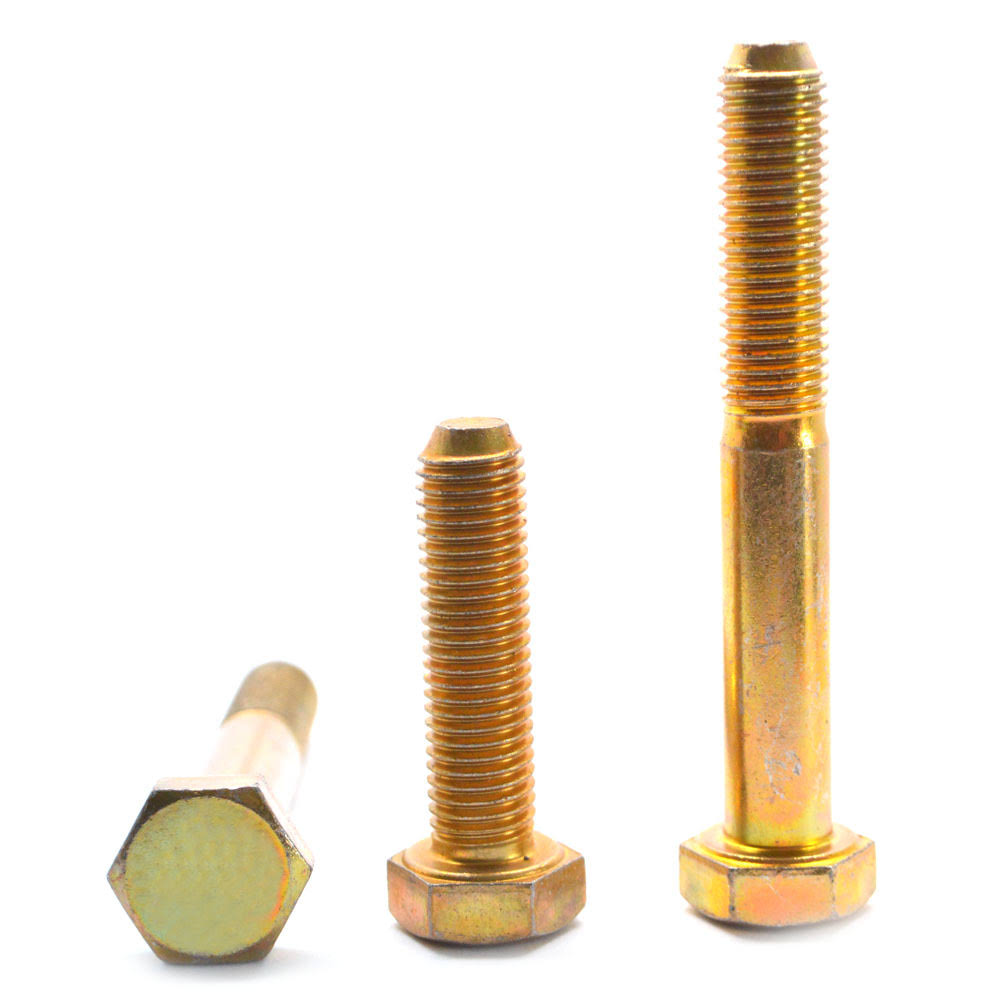 3/4x22-10 x 7 1/2x22 Grade 5 Hex Cap Screw Medium Carbon Steel Yellow Zinc Plated I3806