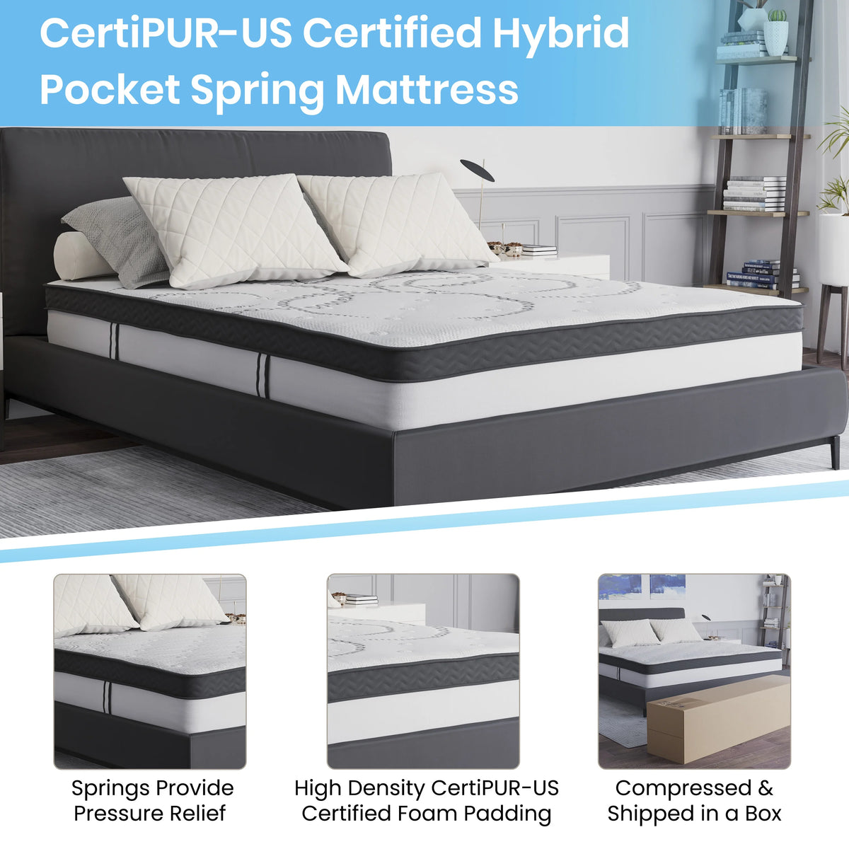 Queen Hybrid Mattress Pocket Spring and Memory Foam M118722