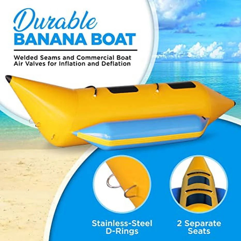 Inflatable Banana Boat with Storage Bag and Foot Pump F51464