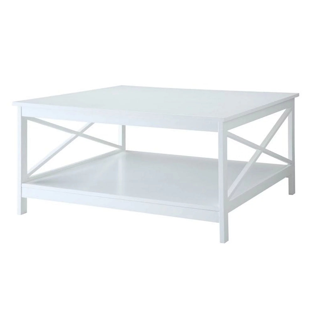 36" Square White Coffee Table L510