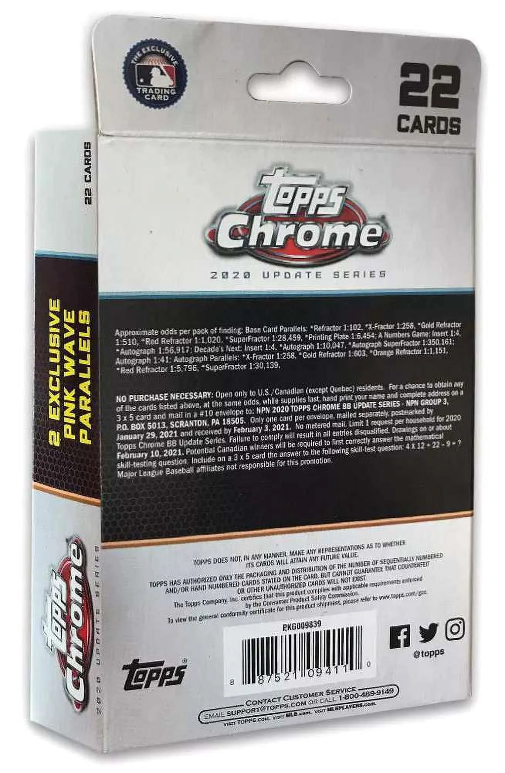 2020 Chrome Update Trading Card Hanger Box (22 Cards) H112985