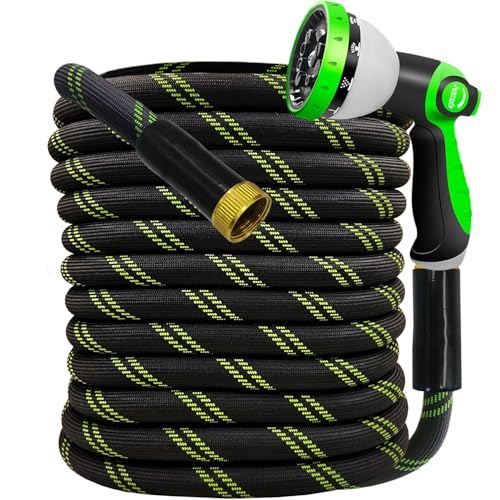 25 FT Non-Expandable Heavy-Duty Water Hose with 10-Function Nozzle G25070