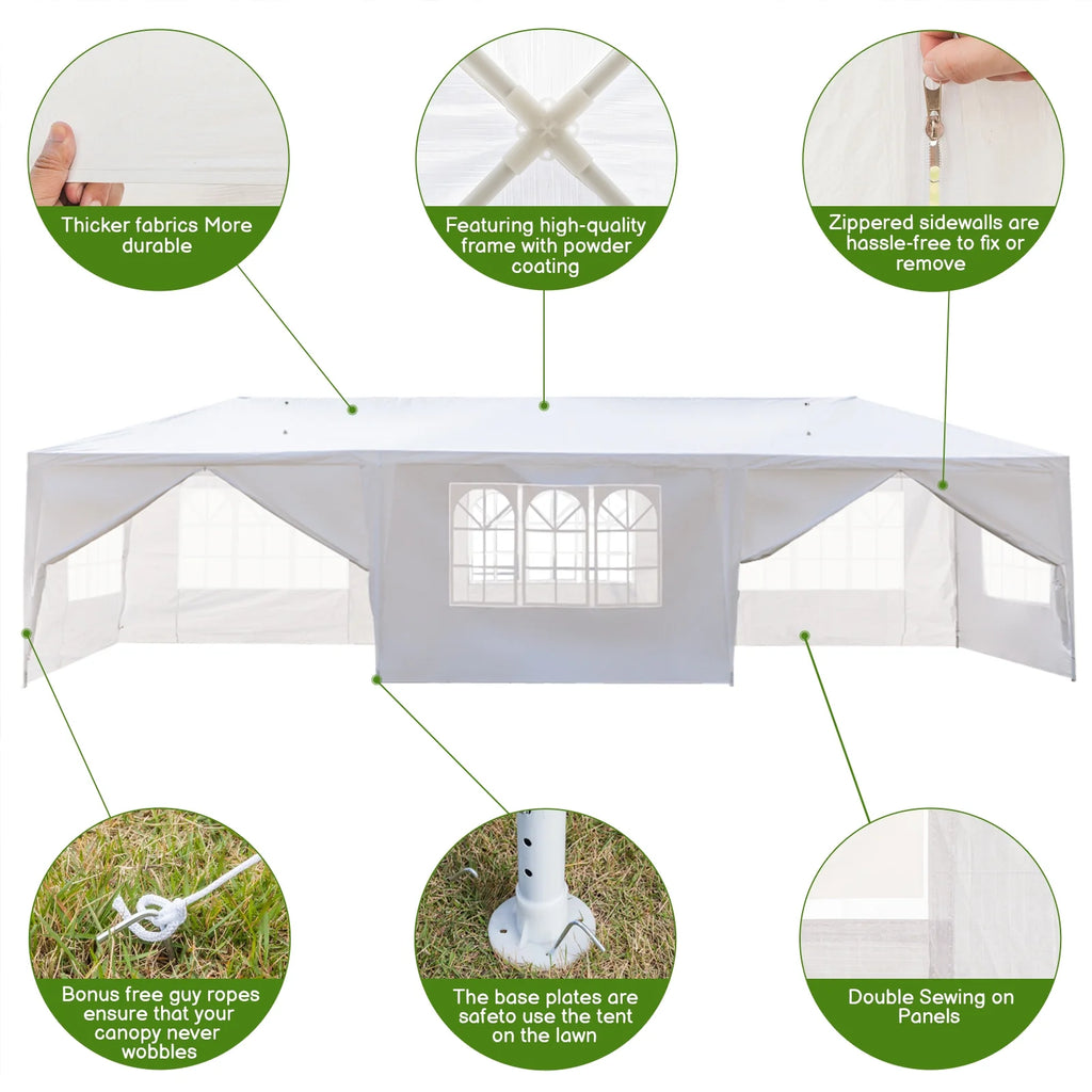 10' x 10' Waterproof White Canopy Tent W11035