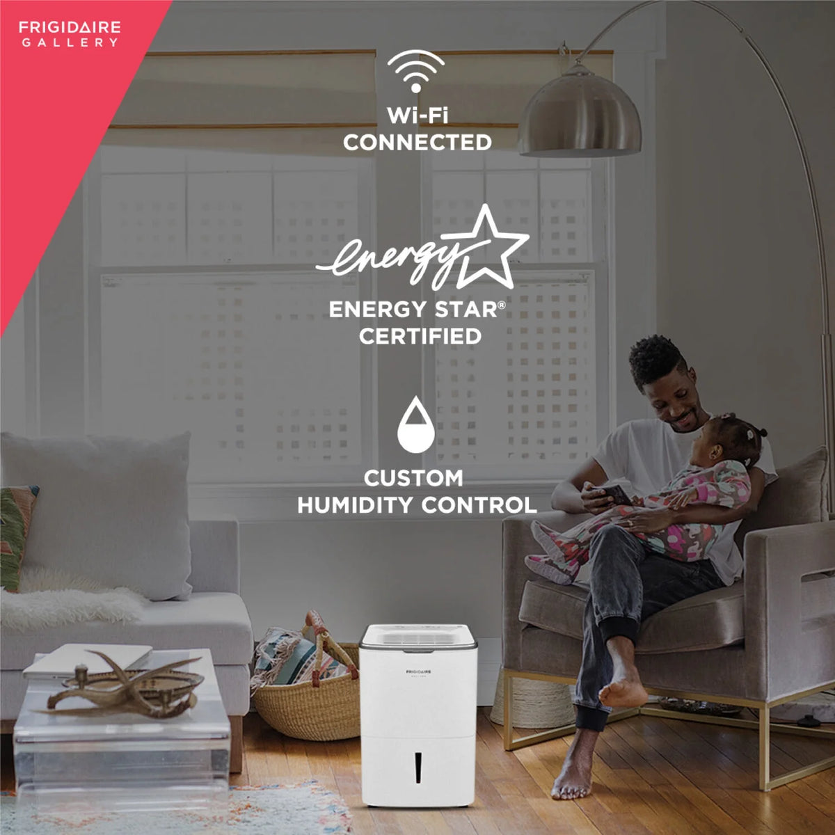50-Pint 1200 Sq ft Smart Portable Dehumidifier with Wi-Fi in White Z51422