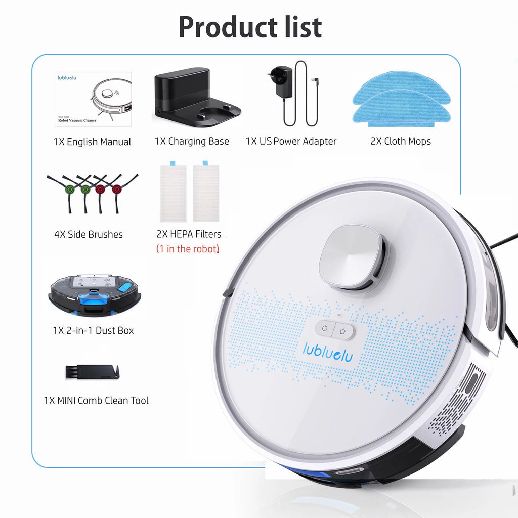 2in1 Robot Vacuum and Mop Combo 230ML White T49099