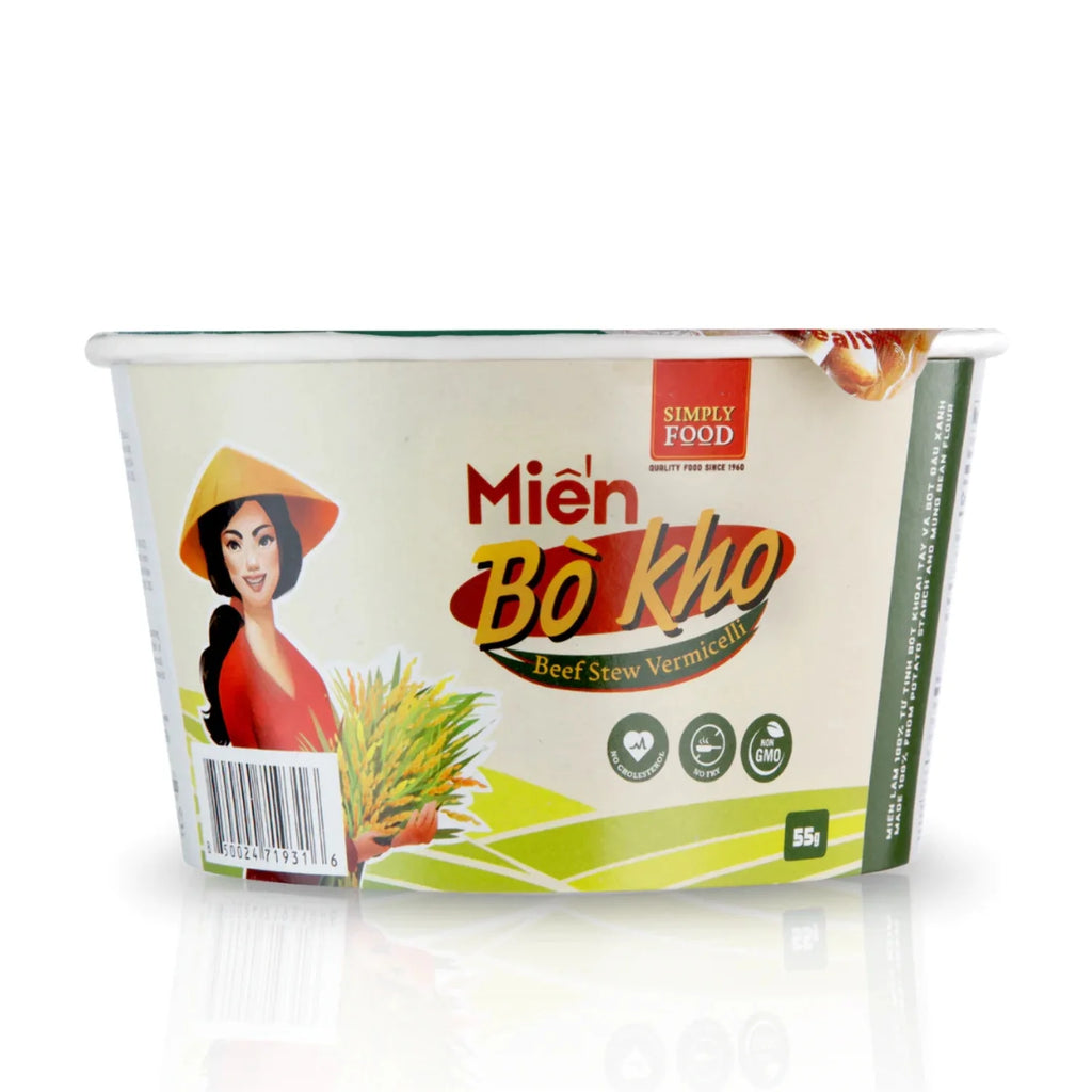 Instant Beef Stew Glass Noodle 9 Bowls 55g Fork Included A618448