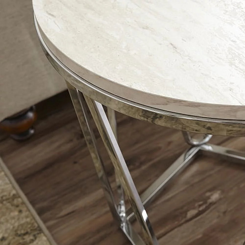 Faux Stone Round Side Table U17182