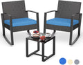 3-Piece Patio Wicker Chairs Set with Coffee Table Q4165