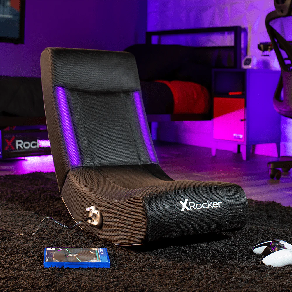 Black Mesh Floor Rocker Gaming Chair D3536