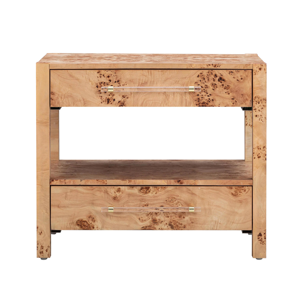 Natural Burl Nightstand Z962
