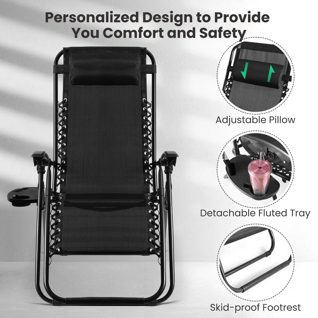 Set of 2 Black Zero Gravity Chair S59038