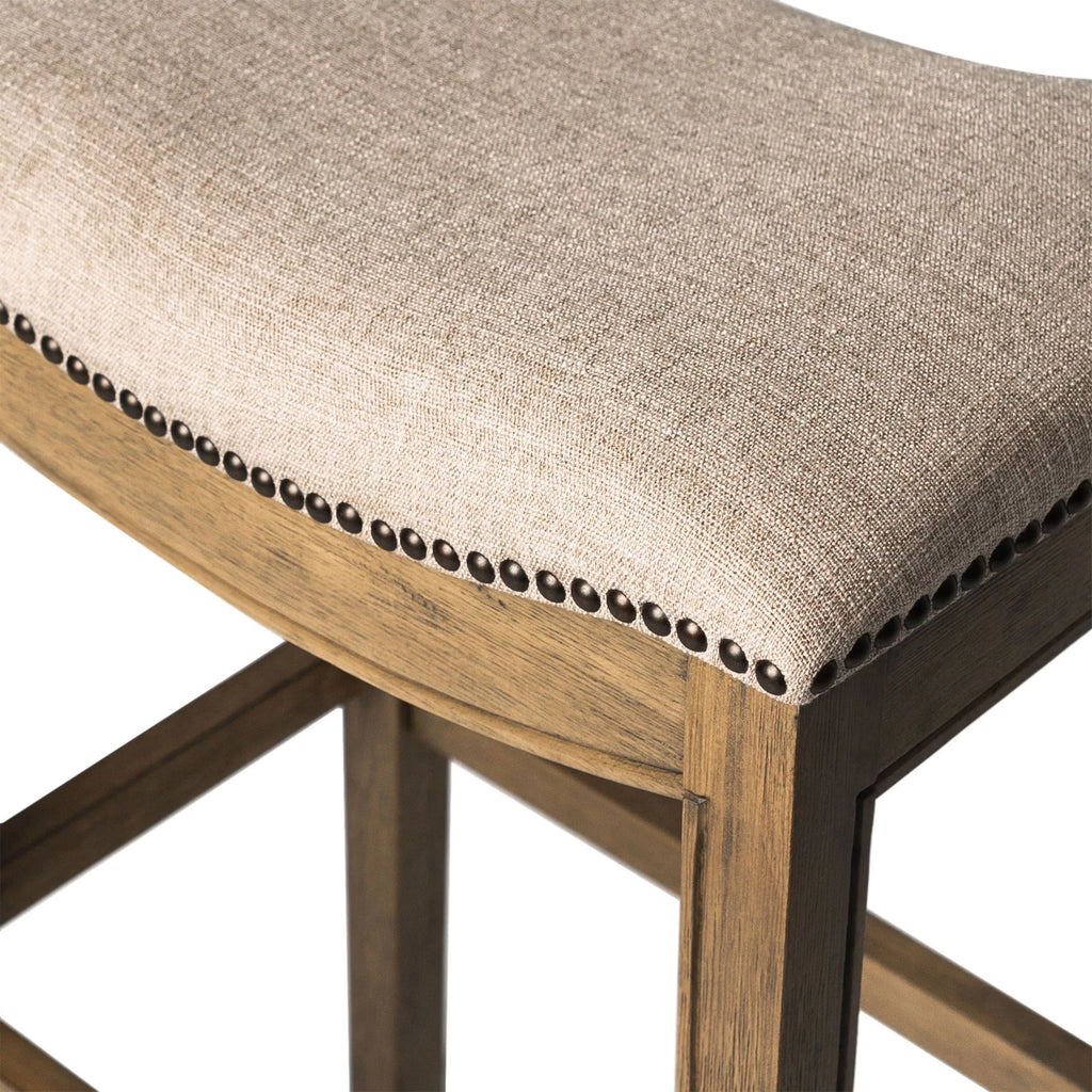 30" Bar Height Stool with Cream Fabric A974
