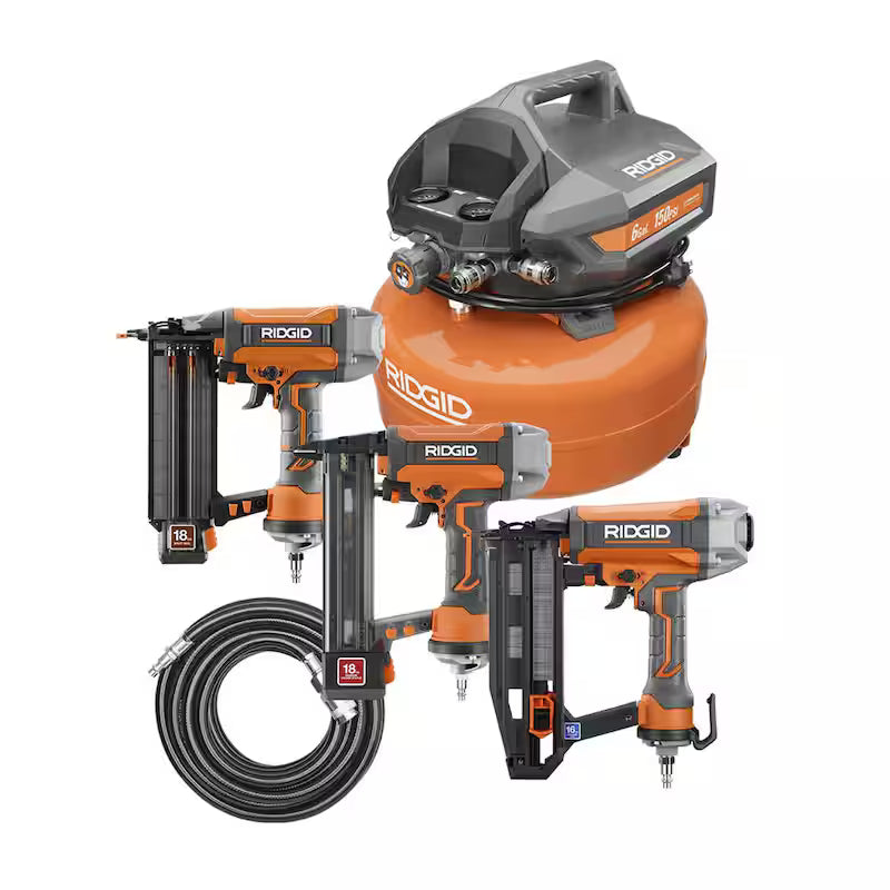 6 Gal. Portable Electric Pancake Air Compressor with Nailer & Stapler P8312