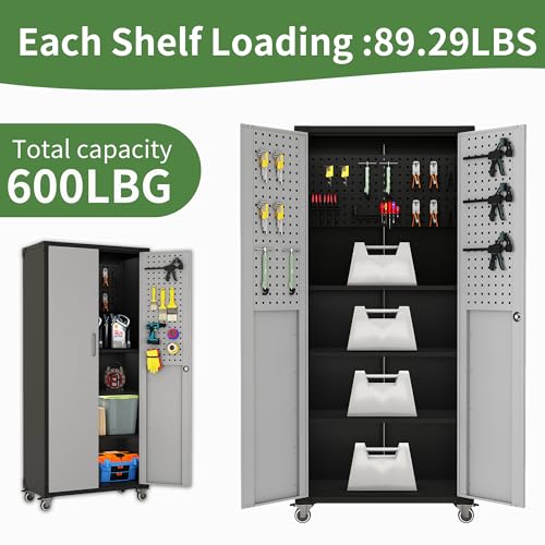 Metal Garage Storage Cabinet with Wheels K5254
