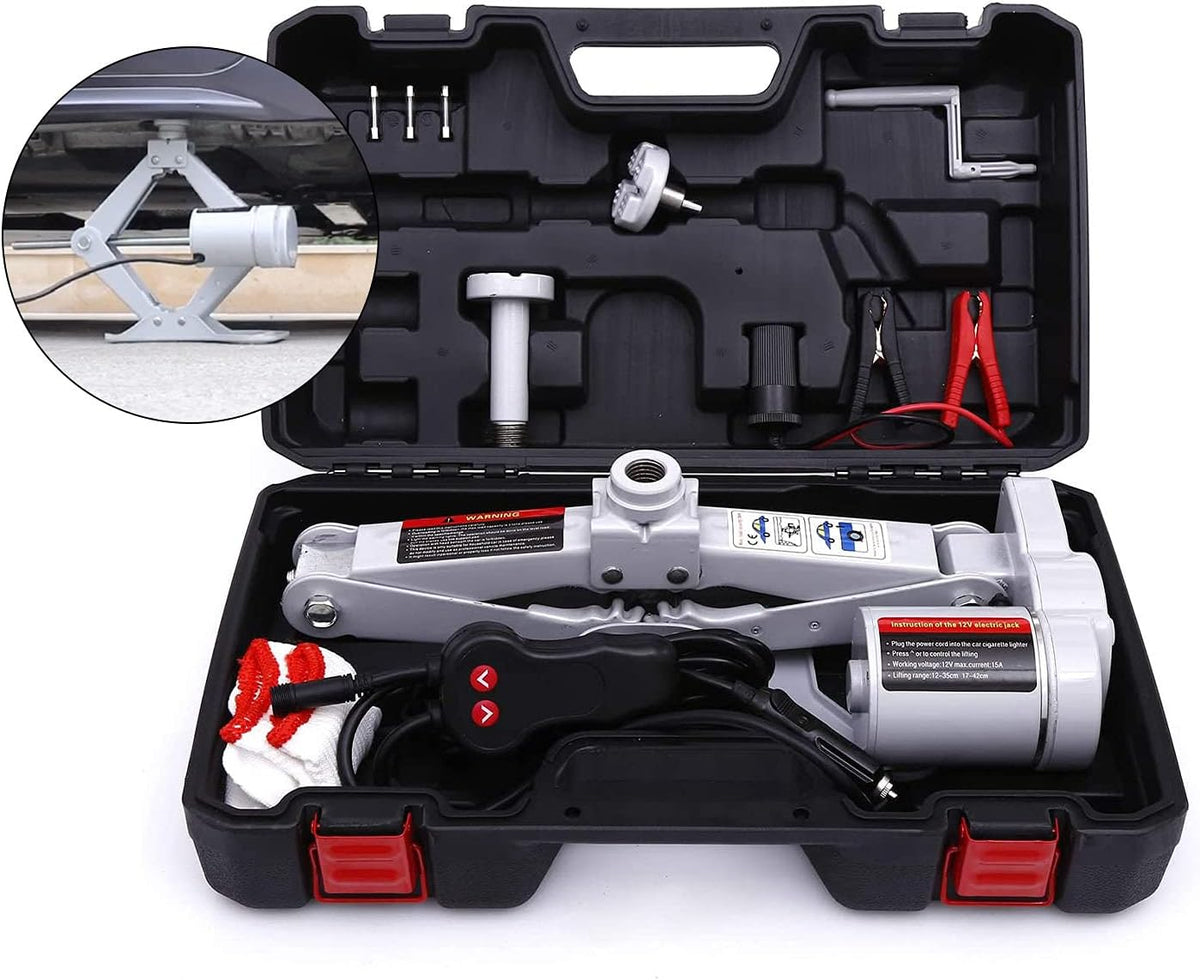 Electric Car Floor Jack 3 Ton Scissor Lift with Carrying Case L1694