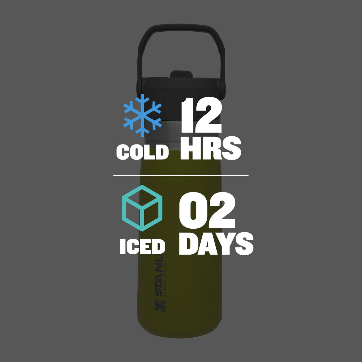 22 oz Insulated Stainless Steel Water Bottle with Straw and Flip-Top Lid E7960