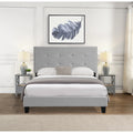 Upholstered Platform Bed Frame with Tufted Headboard R133653