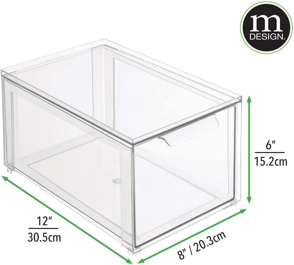 Clear 4 Pack Plastic Stackable Storage Drawer E791