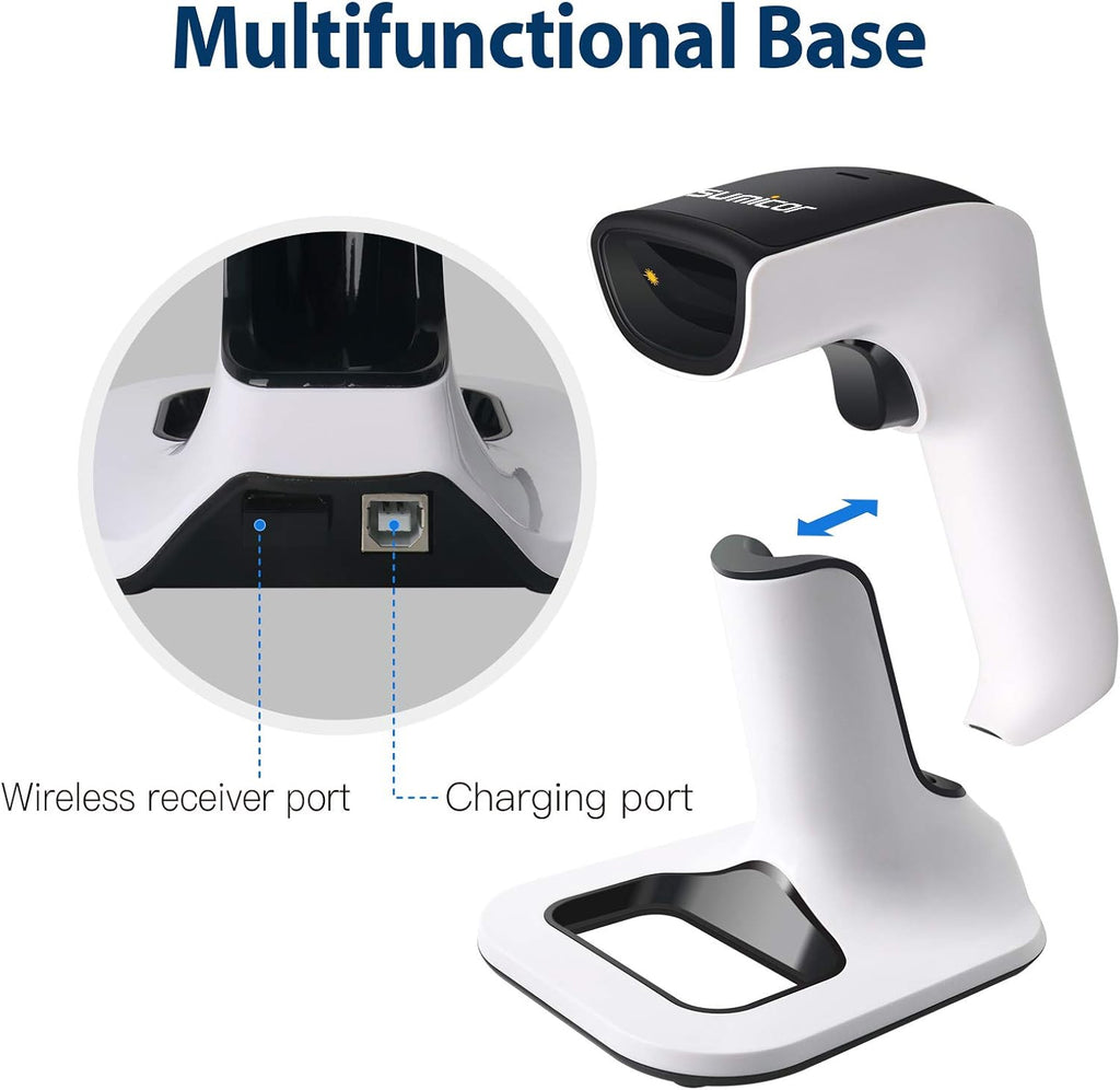 2D Bluetooth Barcode Scanner with Stand Pack of 2 I860614