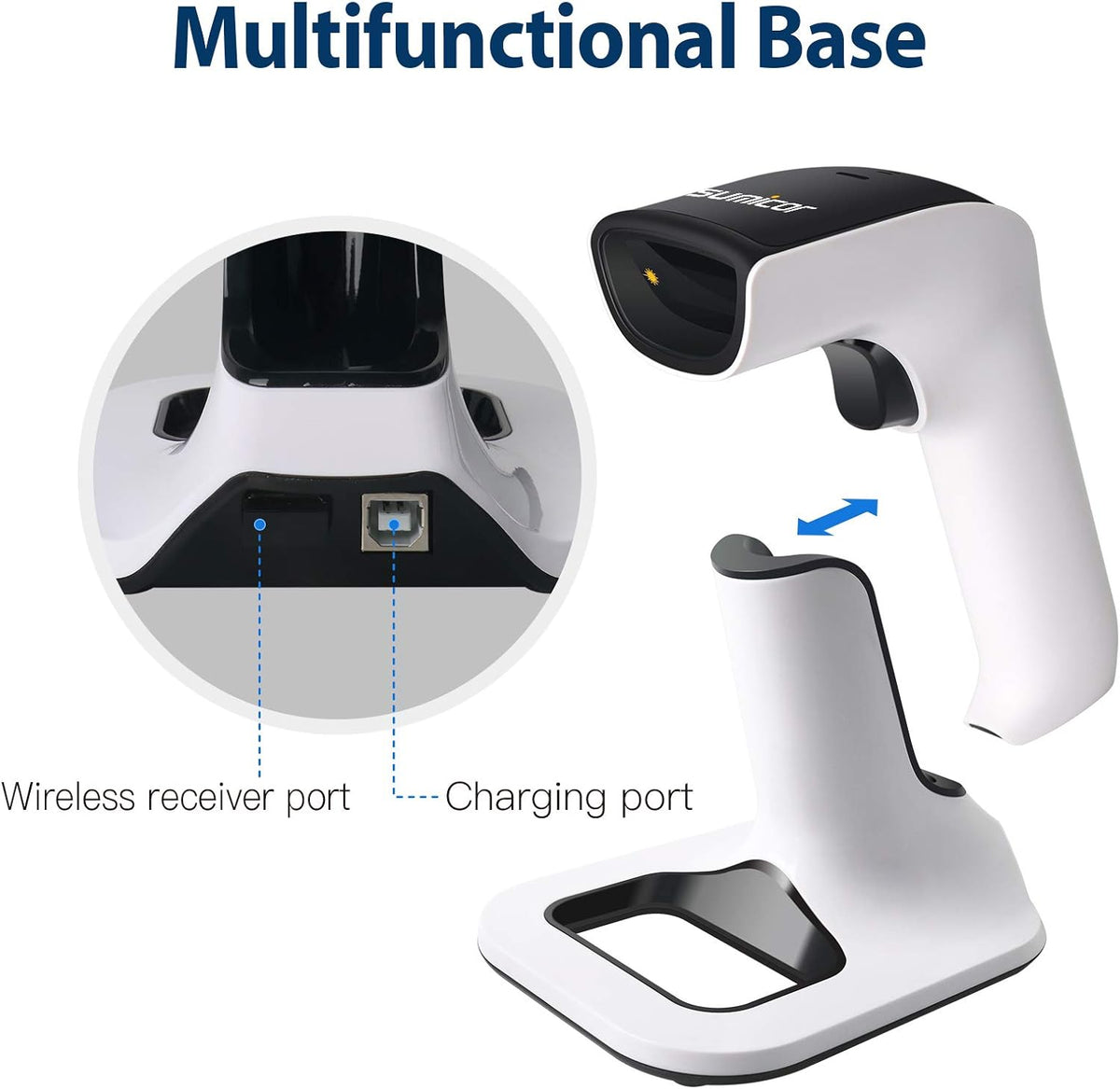 2D Bluetooth Barcode Scanner with Stand Pack of 2 I860614