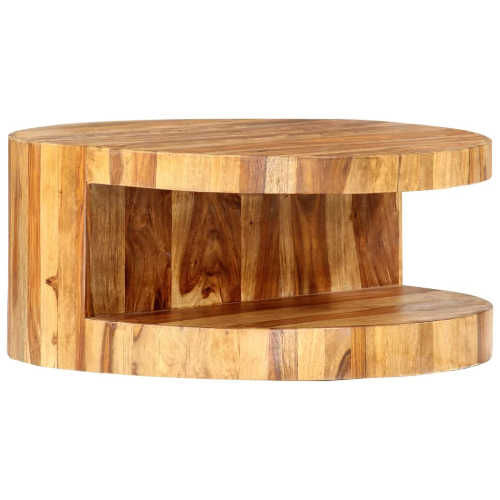 Round Solid Sheesham Wood Coffee Table I320066
