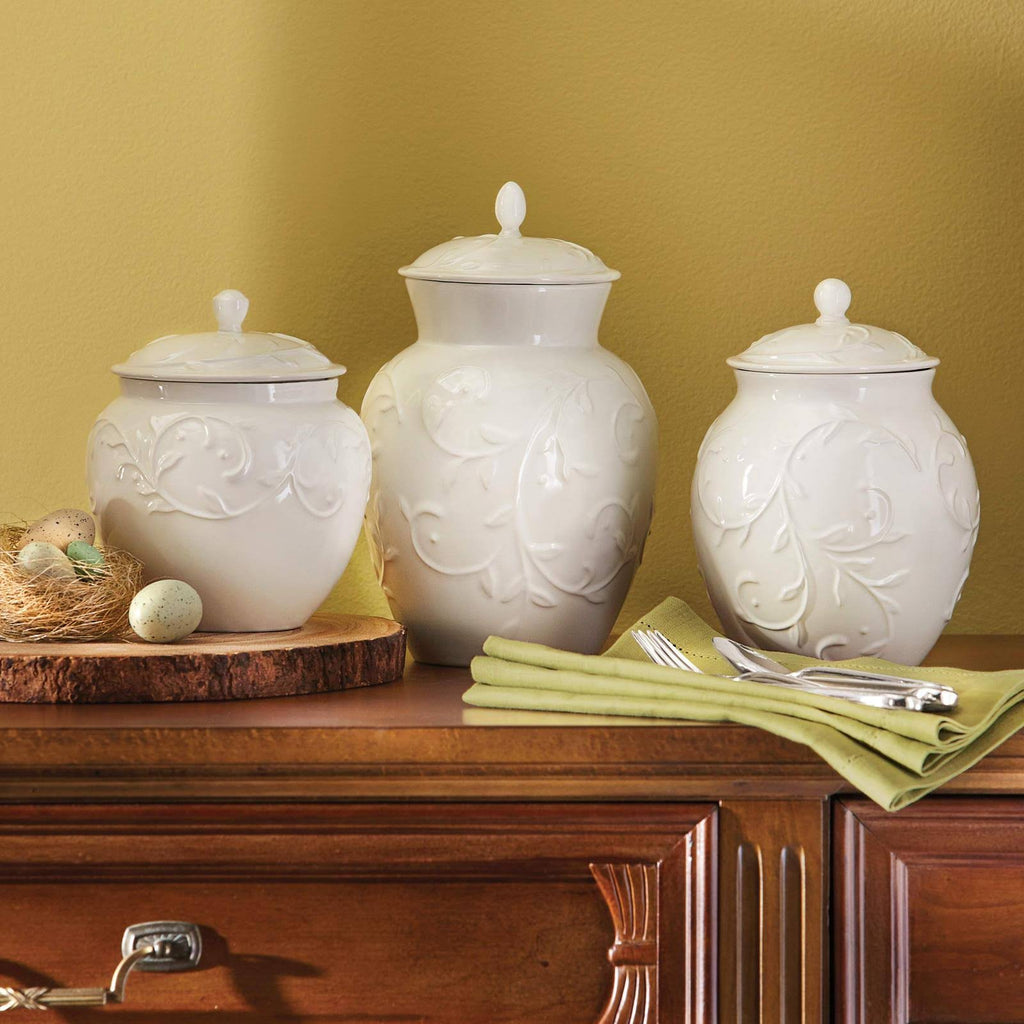 White 3-Piece Canister Set W4632