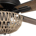 Brown 52-Inch Woven Rope 5-Blade LED Ceiling Fan L122906