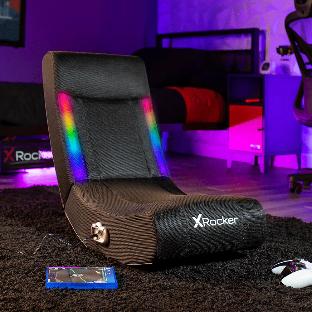 Black Mesh Floor Rocker Gaming Chair D3536
