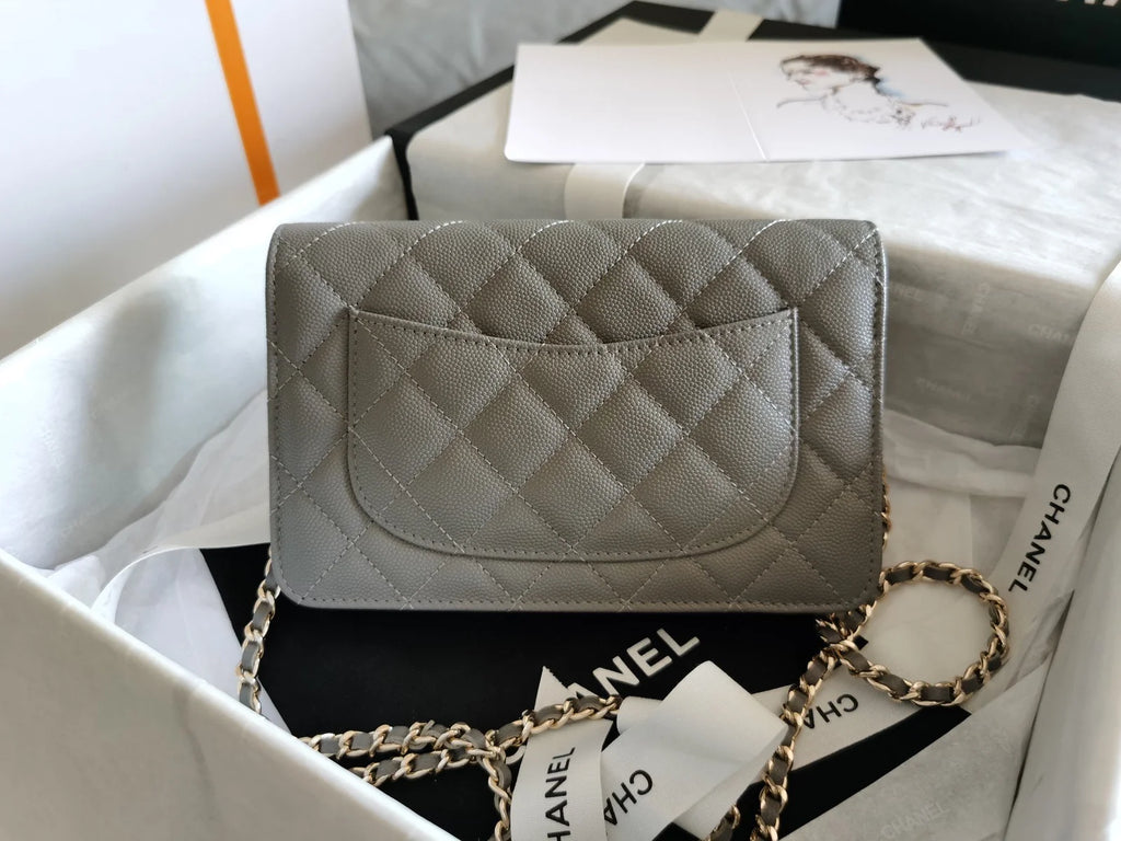 Grey Mini Flap Bag Y795