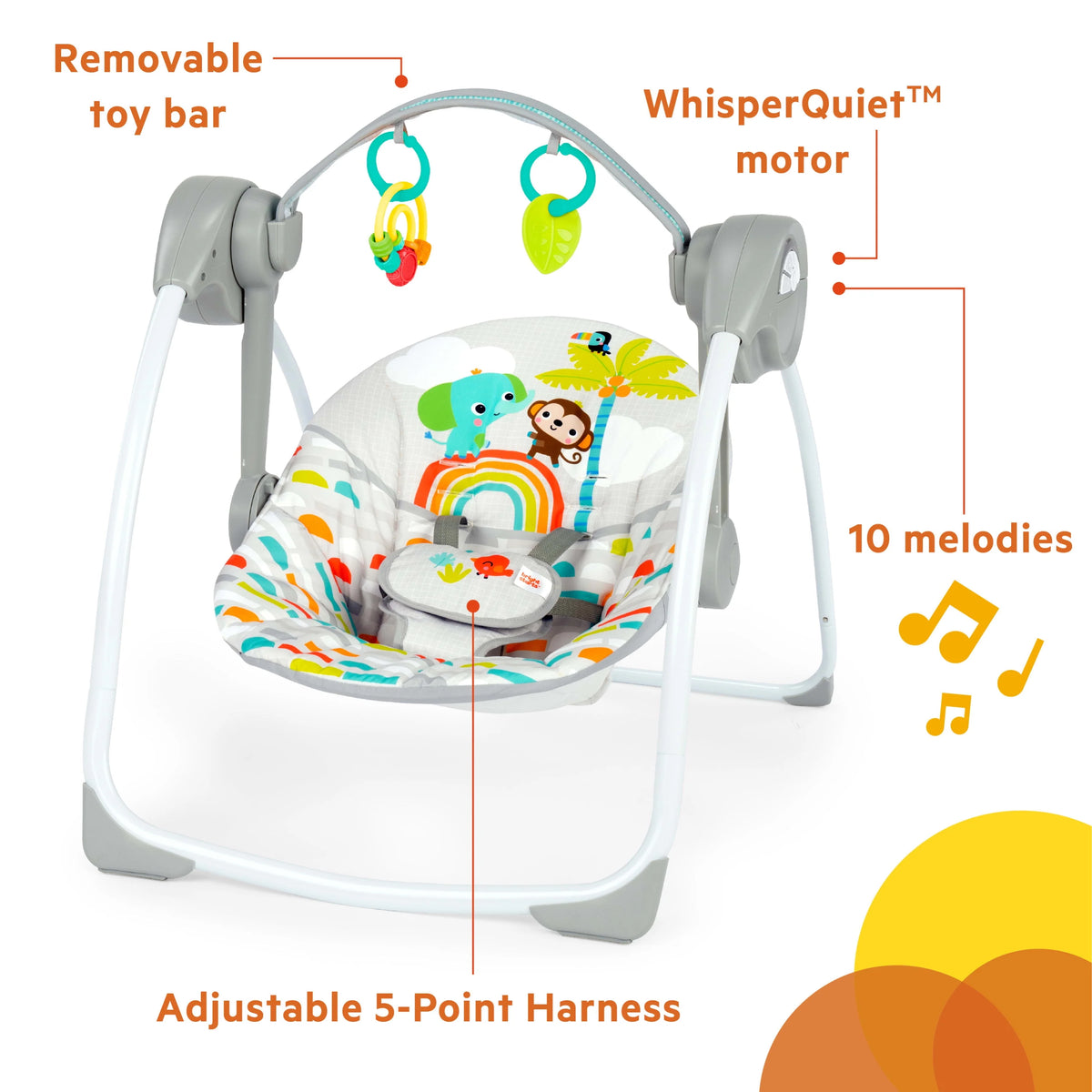 Portable Compact Baby Swing with Toys G172895