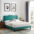 Teal Tufted Performance Velvet King Platform Bed K12832