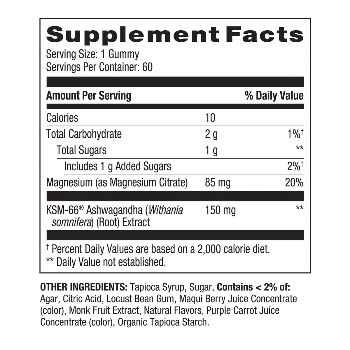 Ashwagandha Dietary Supplement Gummies, Mixed Berry, 60 Count H851360