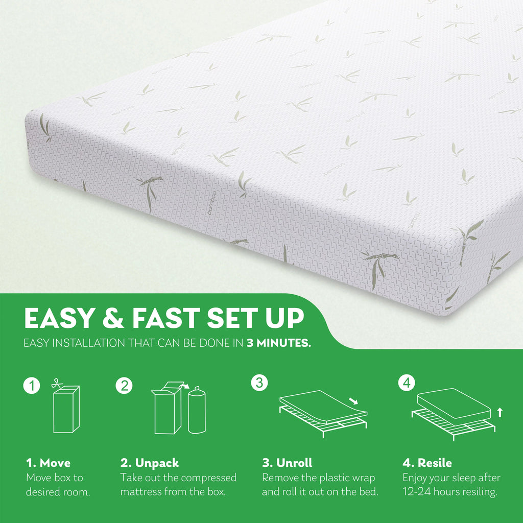 Green Tea Gel Memory Foam Mattress Twin Size Z3345