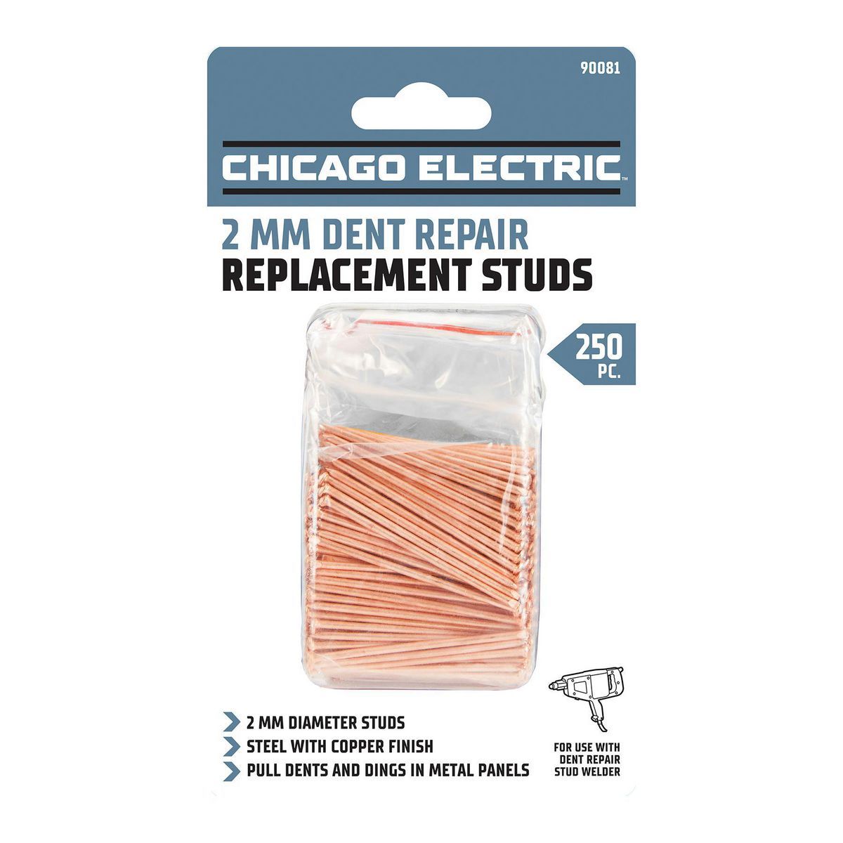 2mm 2 in. Welding Studs, 250 Piece W491