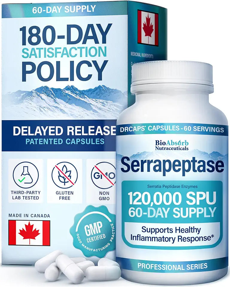 Serrapeptase Supplement 120000 SPU Delayed Release I59615