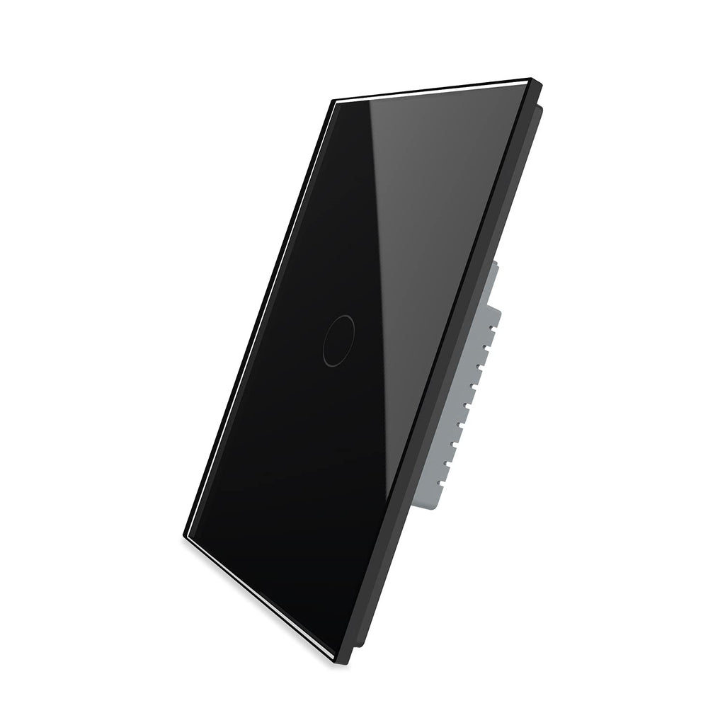 Black Wall Touch Light Switch, 2 Gang 1 Way N919