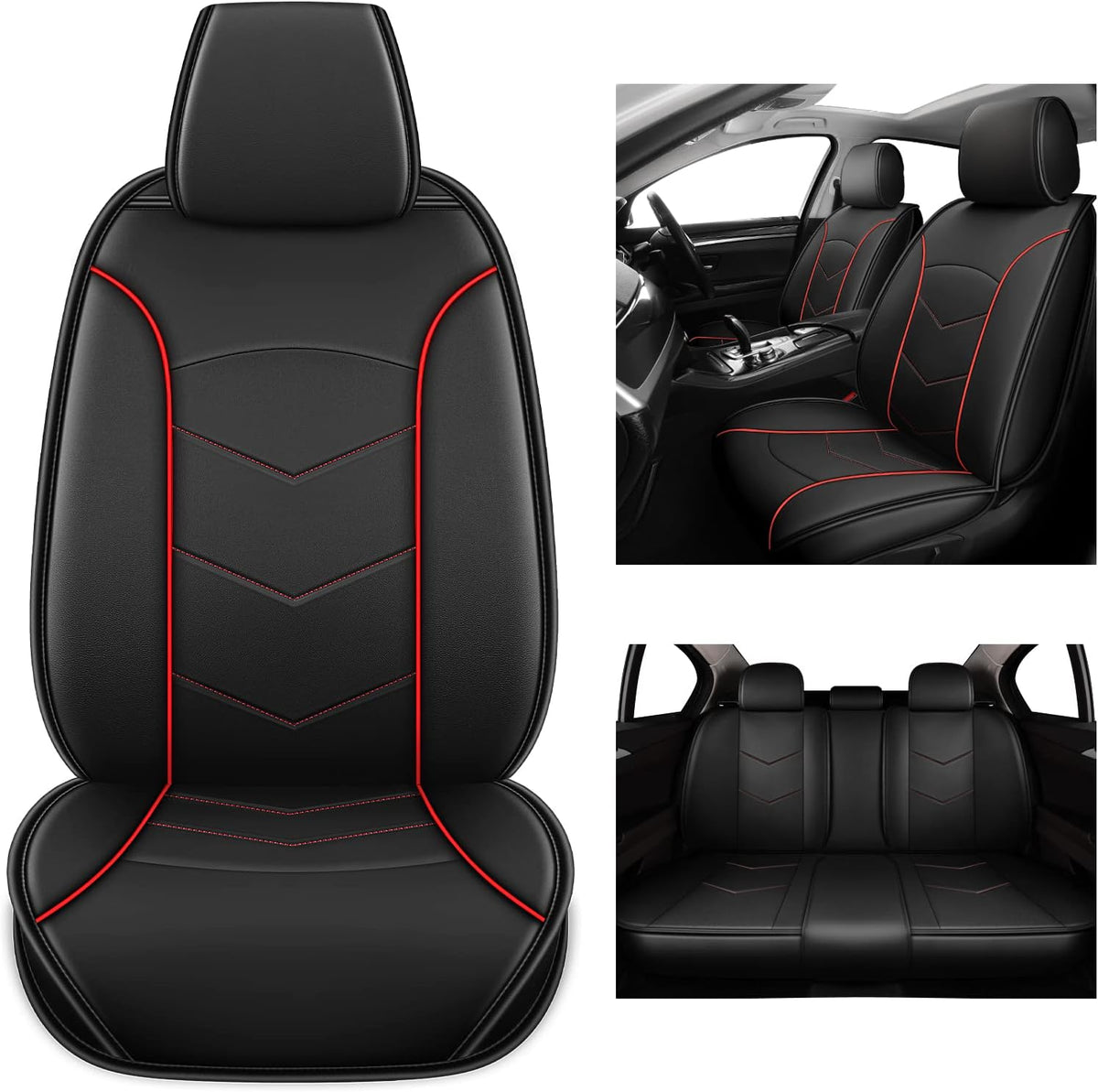 Leather Car Seat Covers Full Set 5 Seats C96568