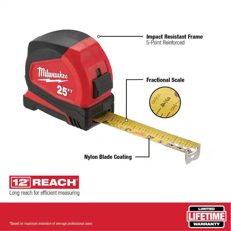Compact Tape Measure with Pliers D723