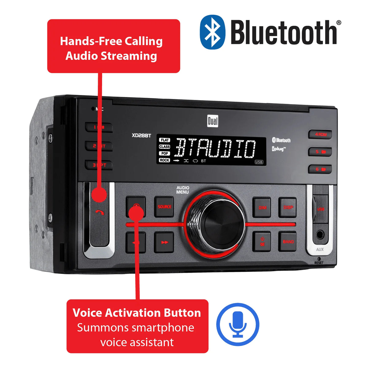 Car Stereo Head Unit Double DIN with Bluetooth V319